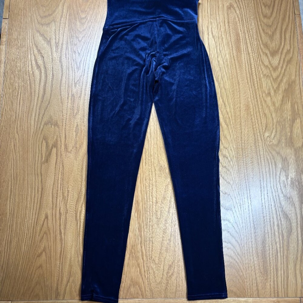 Spanx Velvet Leggings‎ Navy Blue High Rise Shaping Soft Stretch – Size L - Picture 6 of 8
